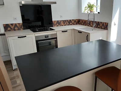 Plan de travail en Dekton Edora en finition 