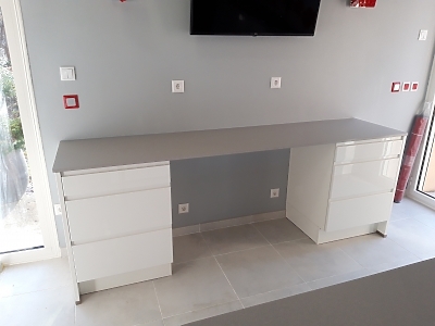 Plan de travail en Dekton Manhattan en finition polie