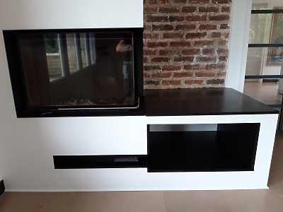 Mobilier en granit Noir Zimbabwe en finition effet cuir